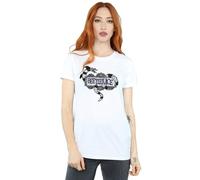 Beetlejuice Women's Sandworm Logo Cotton Boyfriend T-Shirt in White | Size: Small Beetlejuice White S