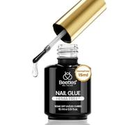 beetles 15ml UV Nail Glue Gel - Super Strong Extension Glue for Nail Tips Clear Acrylic Nails, Clear Press On Nails, Gentle, Large Capacity, Salon Art DIY Home Need U V Light Cured Gift for Her