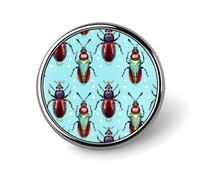 Beetles And Insects Round Brooch Pin Lapel Pins Tie Suit Dress Accessories for Men Women Wedding Birthday