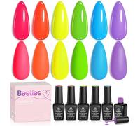Beetles Easter Gel Nail Polish Kit, 6 Colours Spring Summer Neon Hot Pink Green Blue Purple Gel Polish Set Soak Off Nail Lamp Cured Manicure Art Gifts for Women Girls