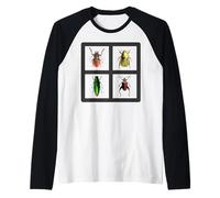 Beetles Four Beetle Insects Raglan Baseball Tee
