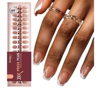 Beetles French Tip Press on Nails Short Square Brown Color, 224pcs 16 Sizes