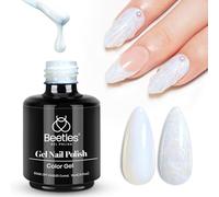 Beetles Gel Nail Polish, 1 Pcs 15ml Pearl Crystal Snowflakes Glitter White Gel Polish Soak Off Shimmer Nail Art Manicure Salon DIY Home Gel Nail Art Design