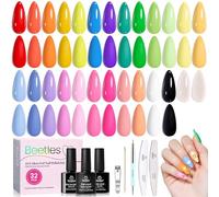 Beetles Gel Nail Polish Set, 25 Colours Bright Gel Polish Kit 32 PCS Nude White Black Pink Blue Green Yellow Colors with Base Glossy Matte Top Coat Gifts for Women Doodle Dreams