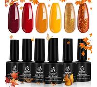 Beetles Gel Nail Polish Set, All Season Colours Yellow Orange Gold Glitter Red Soak Off UV Gel Salon Manicure Kit DIY at Home Nail Gifts for Women