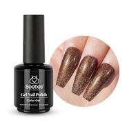 beetles Gel Polish 15mL Mocha Glitters Pearl Shine Brown Chocolate Brown Fine Glitter Gel Nail Polish Soak Off UV LED Nail Lamp Nail Art Manicure Salon 1 Pcs