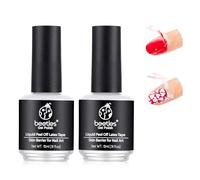 beetles Gel Polish Latex Liquid 2 * 15ml Nail Simple Peel off Cuticle Guard for Nail Polish Nail Art Liquid Latex Barrier Protector White Gel Polish Manicure Nails Design for Women