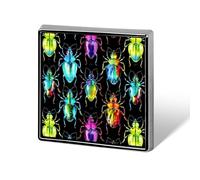Beetles Glowing Custom Lapel Pins Square Brooch Tie Suit Dress Accessories for Men Women Wedding Birthday