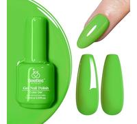 beetles Green Gel Nail Polish, 15ml Forest Green Lime Green Gel Nail Polish Solid Colour Soak Off LED UV Lamp Decoration Manicure Art Design Salon at Home DIY Spring Gift for Women