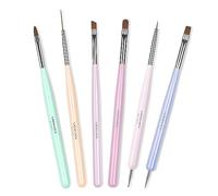 Beetles Nail Art Brushes Set Gel Polish Nail Art Design Pen Painting Tools with Nail Extension Gel Brush, Builder Gel Brush, Nail Art Liner Brush and Nail Dotting Pen for Salon at Home DIY Manicure