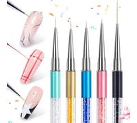 Beetles Nail Art Liner Brushes, Nail Gel Polish Painting Nail Art Design Brush Pen Set Diamond application Rhinestone Handle, Nail Dotting Painting Drawing Pen