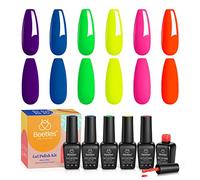 Beetles Neon Gel Nail Polish, Neon Orange Hot Pink Blue Yellow Green Purple 6 Colours Set Soak Off UV Gel Design Spring Summer Easter Nail Kit Gift for Women and Girls