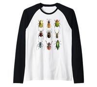 Beetles Nine Beetle Design Raglan Baseball Tee
