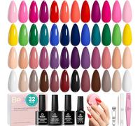 beetles Summer Gel Polish 25 Colours Set Nude Blue Pink Neon Red Green Chic Outfits Collection with 3Pcs Base Top Coat Manicure Kit Salon DIY Home Gift for Women Girls