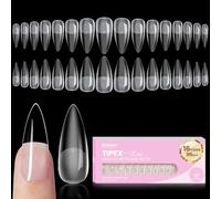 Beetles Tipex Lite Pre-Built Apex Nail Tips, Stiletto Medium,16 Sizes 96pcs, Flat-Nail Friendly Acrylic Tips for Natural Nail Beds, Easy for Beginner DIY