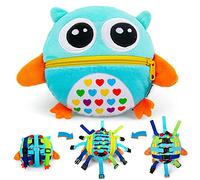beetoy Sensory Buckle Pillow Toys for Toddlers 1-3, Learning Activity Toy Develop Fine Motor Skill, Educational Buckle Zipper Toys Toddler Activities Travel Toy for Threading Basic Skills