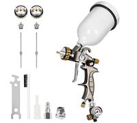 BEETRO HVLP Spray Gun Kit for Car Painting: 600ml, 14.5CFM, 30-43psi, 1.4/1.8mm Stainless Steel Nozzles, Type 2 Adapter, Air Valve, Filter (600ml,1.4+1.8mm)