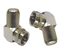 Beetronic 10 x F Socket Female to F Plug Male Connector 90 Degree Angled Adapter for Coaxial Cable