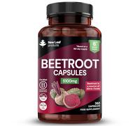 Beetroot Capsules 5100mg - High Strength Beetroot Supplement 360 Vegan Capsules - Nitric Oxide - Enriched with Black Pepper Made in The UK By New Leaf