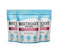 Beetroot Capsules Complex 5000mg High Strength | L-Citrulline Malate & Black Pepper | Nitric Oxide Supplement for Men & Women | UK Made, Vegan (3 Pack)