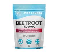 Beetroot Capsules High Strength 5000mg | L-Citrulline Malate & Black Pepper | Nitric Oxide Supplement for Men & Women | UK Made, Vegan (1 Pack)