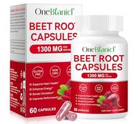 Beetroot Extract Capsules 1300mg - High Strength Beet Root Supplement 60 Vegan Capsules- Nitric Oxide - for Energy & Endurance Support