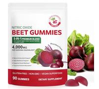 Beetroot Gummies - 8 in 1 Premium Blend Vitamins C& B12 with Grape Seed, Coq10, Black Pepper, for Heart-Healthy Energy, and Increased Nitric Oxide, 90 Gummies