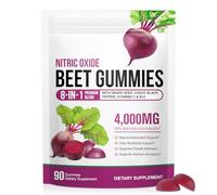 Beetroot Gummies, 90Chews High-Concentration Beetroot Extract Supplement 8 in 1 Beetroot Extract Food Supplement with Vitamin C, B12 CoQ10 Grape Seed Extracts,etc Boost Energy Levels & Heart Health