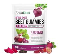 Beetroot Gummies - High Strength Beetroot Supplement Enriched with CoQ10 & Vitamins C & B12 - Antioxidant Nutrients, Daily Nutritional Support, Sugar Free Vegan, Mixed Berry, 90 Gummies