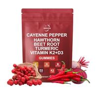 Beetroot Gummies, Turmeric Gummies, Hawthorn Berry, Vitamin D3 K2 Beet Root Powder, Ceylon Cinnamon, Turmeric Curcumin, Panax Ginseng, Berberine Extract Fat Management aid Loss 60 Gummies