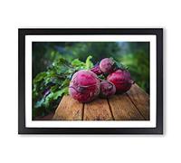 Beetroot Vegetables Framed Print | A2 Oak Framed Wall Art | Ready to Hang | Modern Food Picture | Living Room Bedroom Lounge Office
