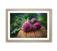 Beetroot Vegetables Framed Print | A2 Oak Framed Wall Art | Ready to Hang | Modern Food Picture | Living Room Bedroom Lounge Office