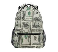 BEETTY Backpack for Girls Kids Boys Teens Money Print Lightweight Durable Bookbag School Bag Laptop Bags Travel Hiking Camping Daypack