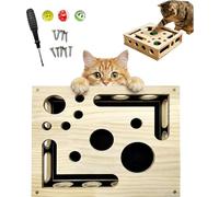 BEEUHLIL Cat Scratch Puzzle Enrichment Box, 2026 Cat Scratch Puzzle Enrichment Box with Bell Ball & Sandpaper Inside, Nail File Stress Free Alternative, Indoor Cats Scratching