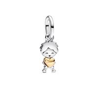BEEUVIP Gold Plating Son or Man Dangle Bead Charm 925 Sterling Silver Bead for Charm Bracelets and Necklaces, Jewellery Gifts Women