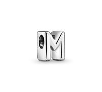 BEEUVIP Initial Charms Fits Pandora Bracelet S925 Sterling Silver Letter Charms for Bracelets Alphabet M Letters Bead Bracelet for Women Birthday Ceremony Charm Bracelets Necklace Pendent Anklet