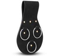 Beeveer 1 Pcs 3 Ring Spud Wrench Holder Sleever Bar Holder Black Leather Ironworker Tool Belt for Ironworker Tools Organization Accessories