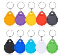 Beeveer 10 Pcs NFC Tags Keytags NFC Key Keychain Business Card Commercial Access Cards Chip Digital Programmable 504 Bytes Memory, Compatible with Mobile Phone (Multicolor)
