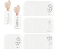 Beeveer 100 Pcs Acrylic Place Cards Wedding Blank Arched Frosted Clear Wedding Reserved Signs for Chairs Acrylic Name Tag Seat Label with Ribbon for Table Setting Numbers Guest Names Dinner Parties