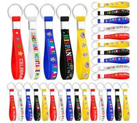 Beeveer 100 Pcs Hispanic Heritage Month Keychain Colorful Silicone Keychains Spanish Festival Celebration Decorations for Men Women Hispanic Heritage Month Party Accessories Favors