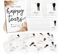 Beeveer 101 Pcs Wedding Favors 100 Pcs Boho Wedding Tissue Packs 3 Ply Happy Tears Tissues Packs 1 Table Sign Boho Favors for Guests Party