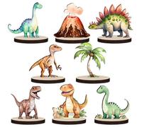 Beeveer 16 Pieces Mermaid Party Decorations Under the Sea Mermaid Bee Disco Dinosaur Table Centerpiece DIY Wood Bee Disco Table Decor for Ocean Bee Disco Dinosaur Theme Birthday Baby Shower (Dinosaur)