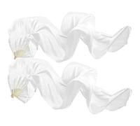Beeveer 2 Pcs Women Silk Belly Dance Fan Veils 5.9ft Faux Silk Bamboo Long Fans Veil Dance National Dancing for Praise Worship Church School Performances, Left and Right