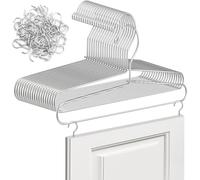 Beeveer 20 Pack Cabinet Door Painting Hanger 14.57 x 5.24 in Door Painting Brackets with 50 Pcs Zinc Plated Metal Screw-in Cup Hooks Paint Drying Rack Panels Drying Rack Painter Tools DIY (Silver)