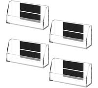 Beeveer 4 Pcs Acrylic Magnetic Business Card Holder Clear Plastic Business Card Display Stand Plastic Wall Mount Name Holder for Office Desk Home