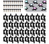 Beeveer 40 Sets Light Clips for Govee H705 Mounting Clips with 80 Screws Compatible with Govee Pro Permanent Outdoor Lights Extension, Install Firmly (Black)
