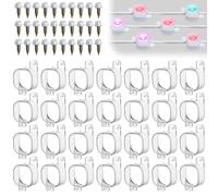 Beeveer 70 Sets Light Clips for Govee H706 H806 Mounting Clips with 140 Screws Compatible with Govee Pro Permanent Outdoor Lights Extension, Install Firmly (Clear)