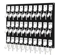 Beeveer Acrylic Key Board with 30 No. Hooks Wall Mount Key Rack Holder Hanger Storage for Real Estate Offices Rentals Car Dealer Valet Parking Small Businesses (Black)