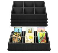 Beeveer Black Card Sorting Tray - 6 Slot Sports, Game, Playing Card Sorter and Dealer Tray Display Storage Organizer(4 Pack)