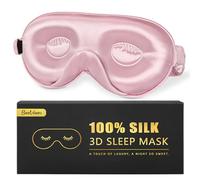 BeeVines 22 Momme Silk Sleep Mask, 3D Contoured Eye Mask for Lash Extension